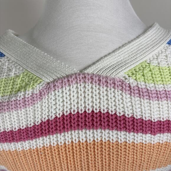 Jessica Simpson Rainbow Cropped Button Front Cardigan M - Picture 4 of 14